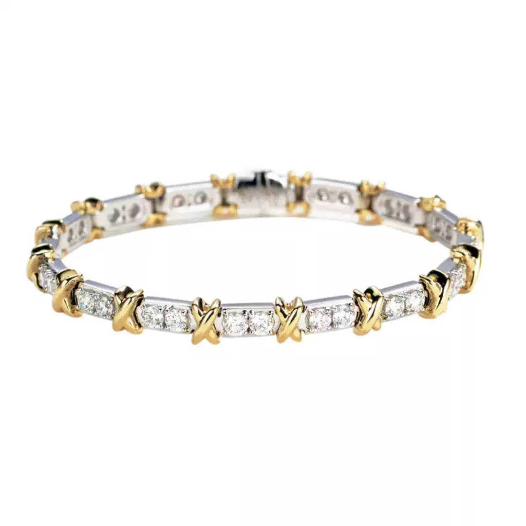 Lab Grown Diamond Two-Tone Tennis Bracelet