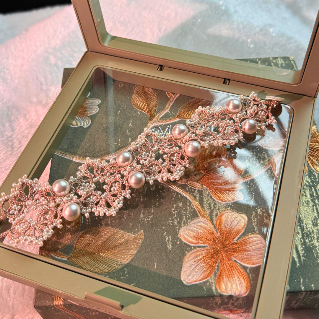 Handwoven Pearl Lace Delicate Beaded Bracelet