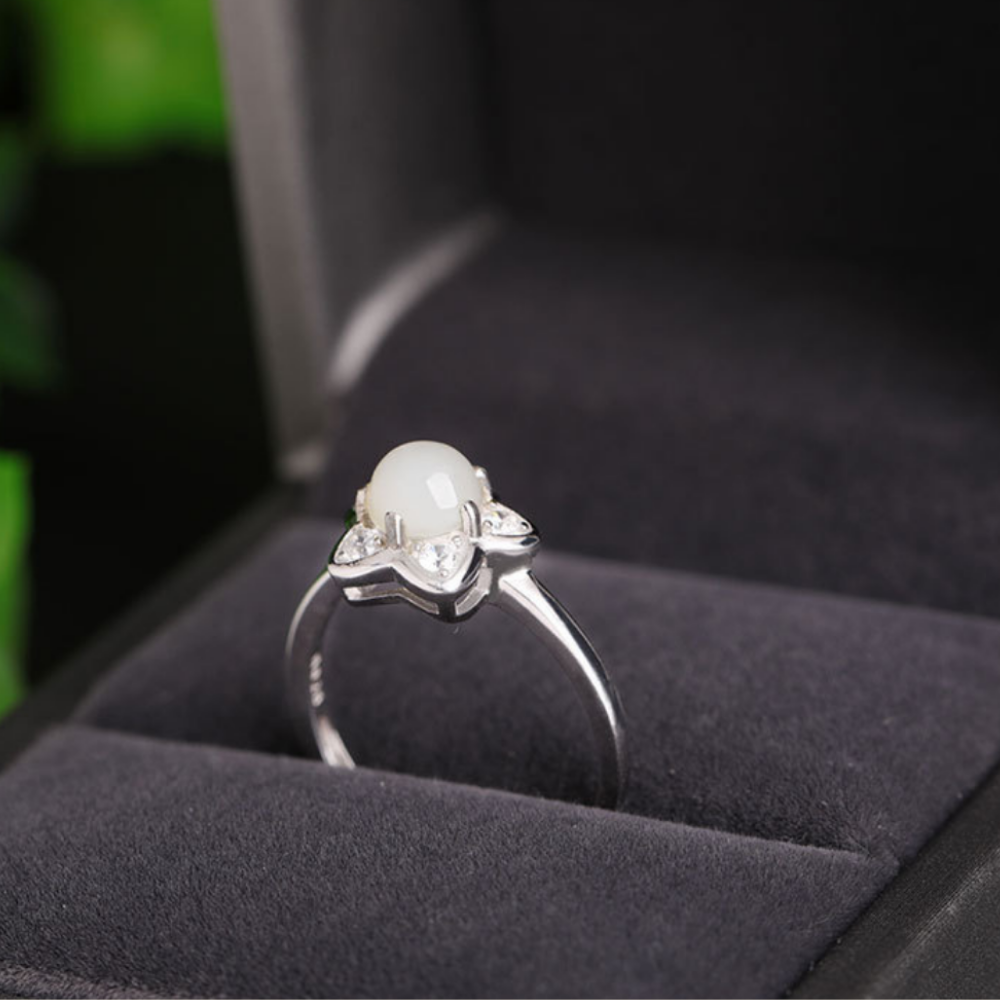 Jade Clear Quartz Serenity Ring