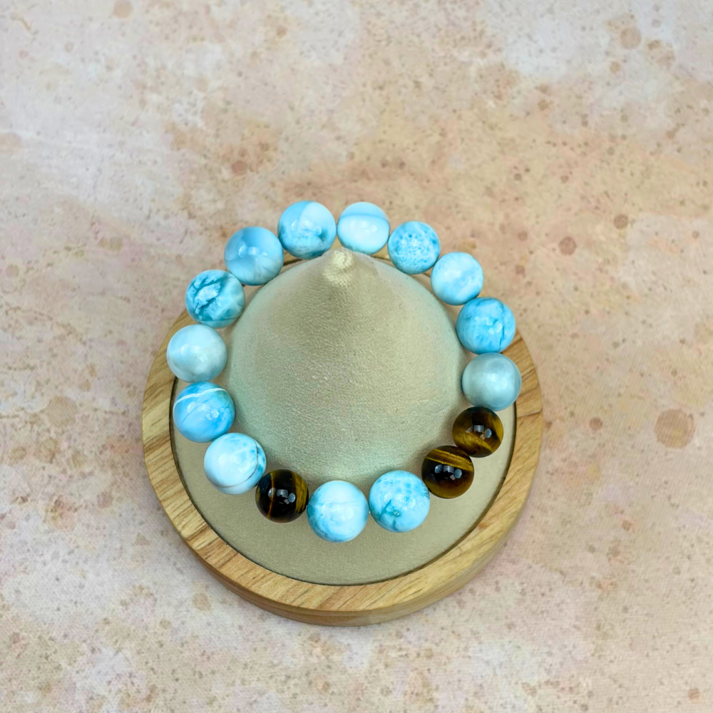 Larimar Tiger’s Eye Harmony Bracelet