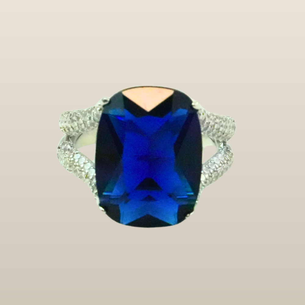 Blue Topaz Clear Quartz Radiance Ring