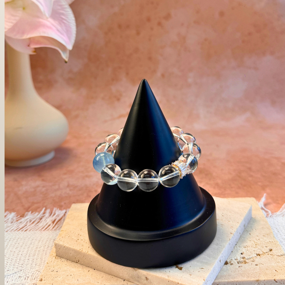 Clear Quartz Aquamarine Harmony Bracelet