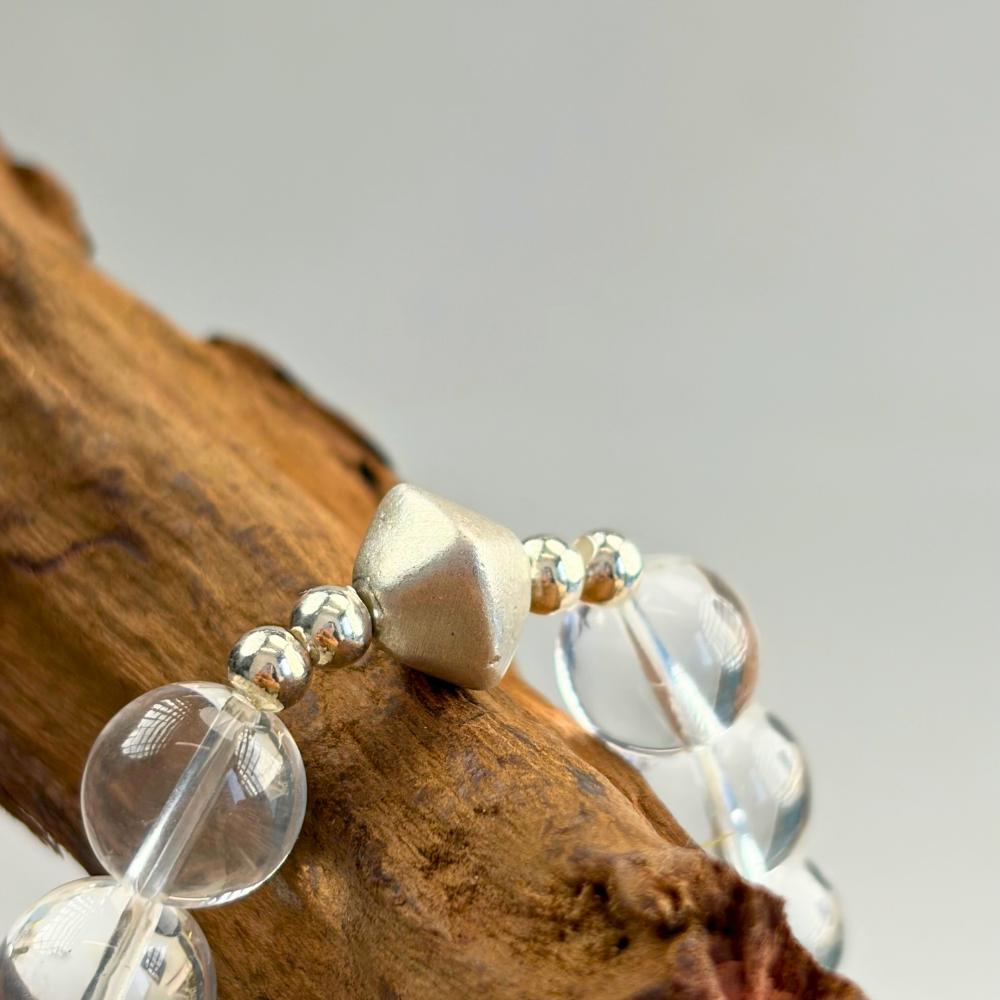 Aquamarine Clear Quartz Hematite Balance Bracelet