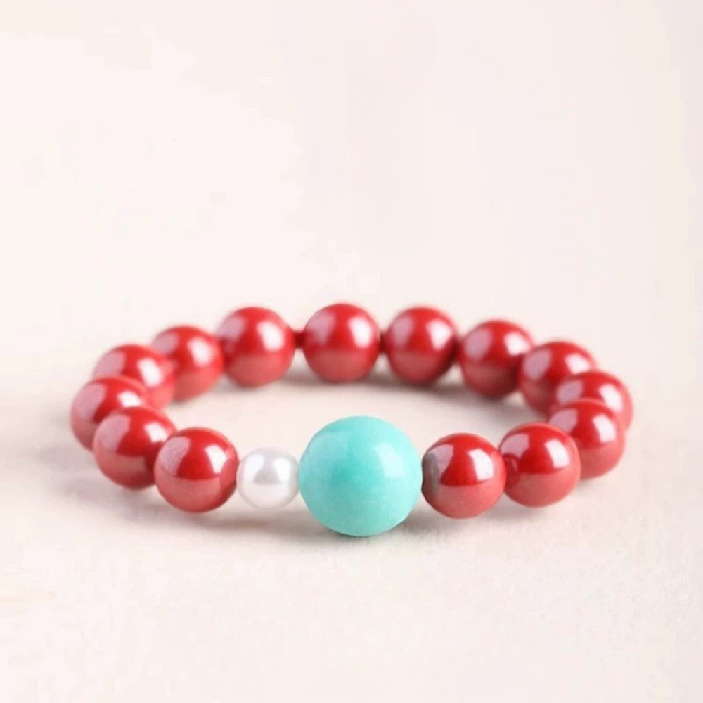 Turquoise Cinnabar Harmony Blessing Ring