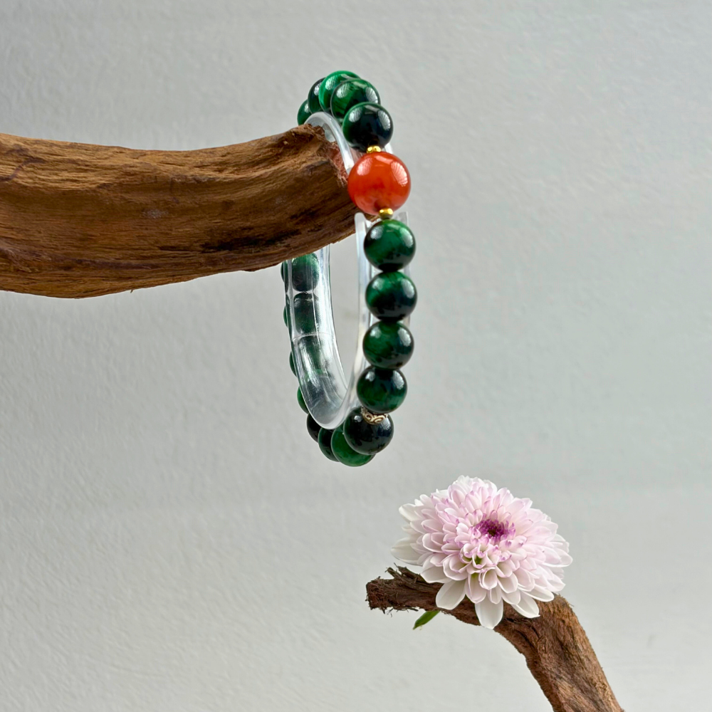 Malachite Red Agate Courage Balance Bracelet