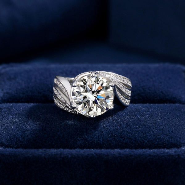 Luxury 3ct 5ct Sparkling Simulated Diamond Adjustable Engagement Ring Wedding Bridal Jewelry