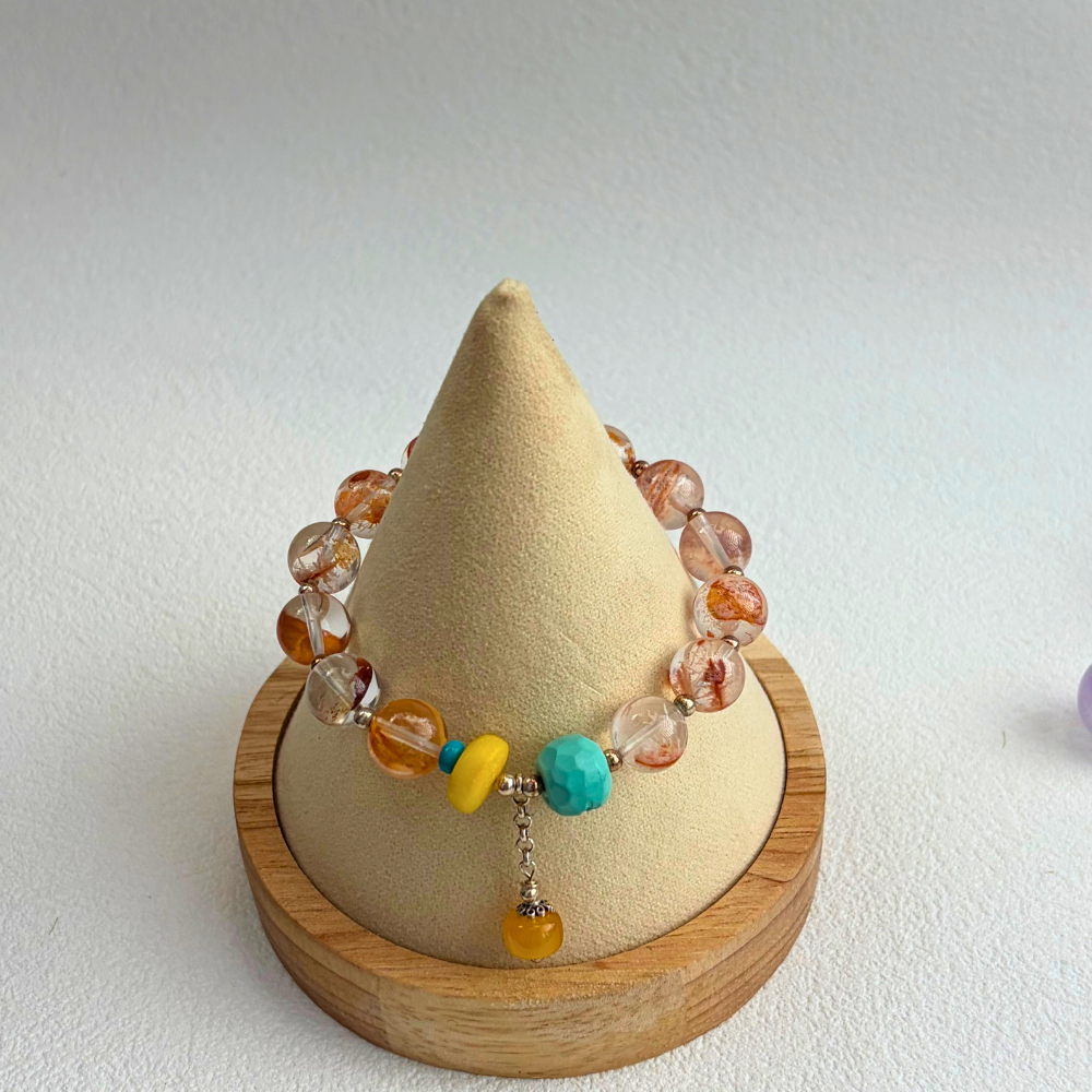 Golden Rutilated Quartz Amber Bracelet