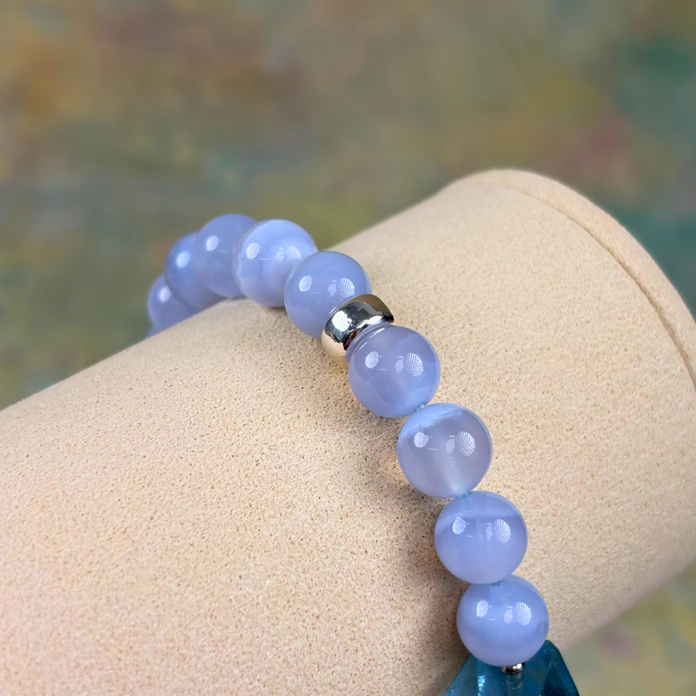 Blue Lace Agate Aquamarine Harmony Bracelet