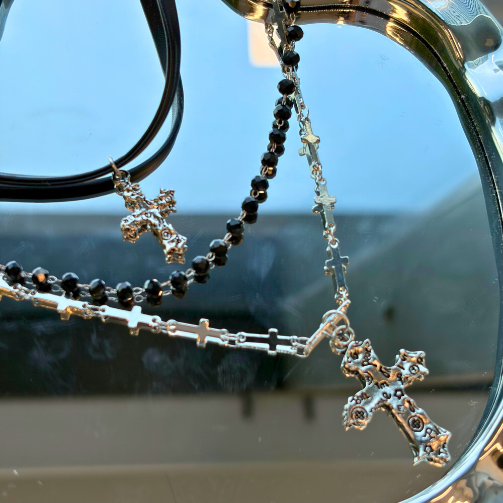 Metal Radiance Layered Cross Necklace
