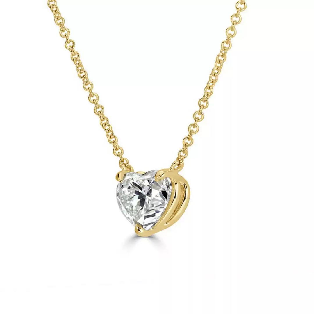 Lab Grown Heart Diamond Pendant Necklace