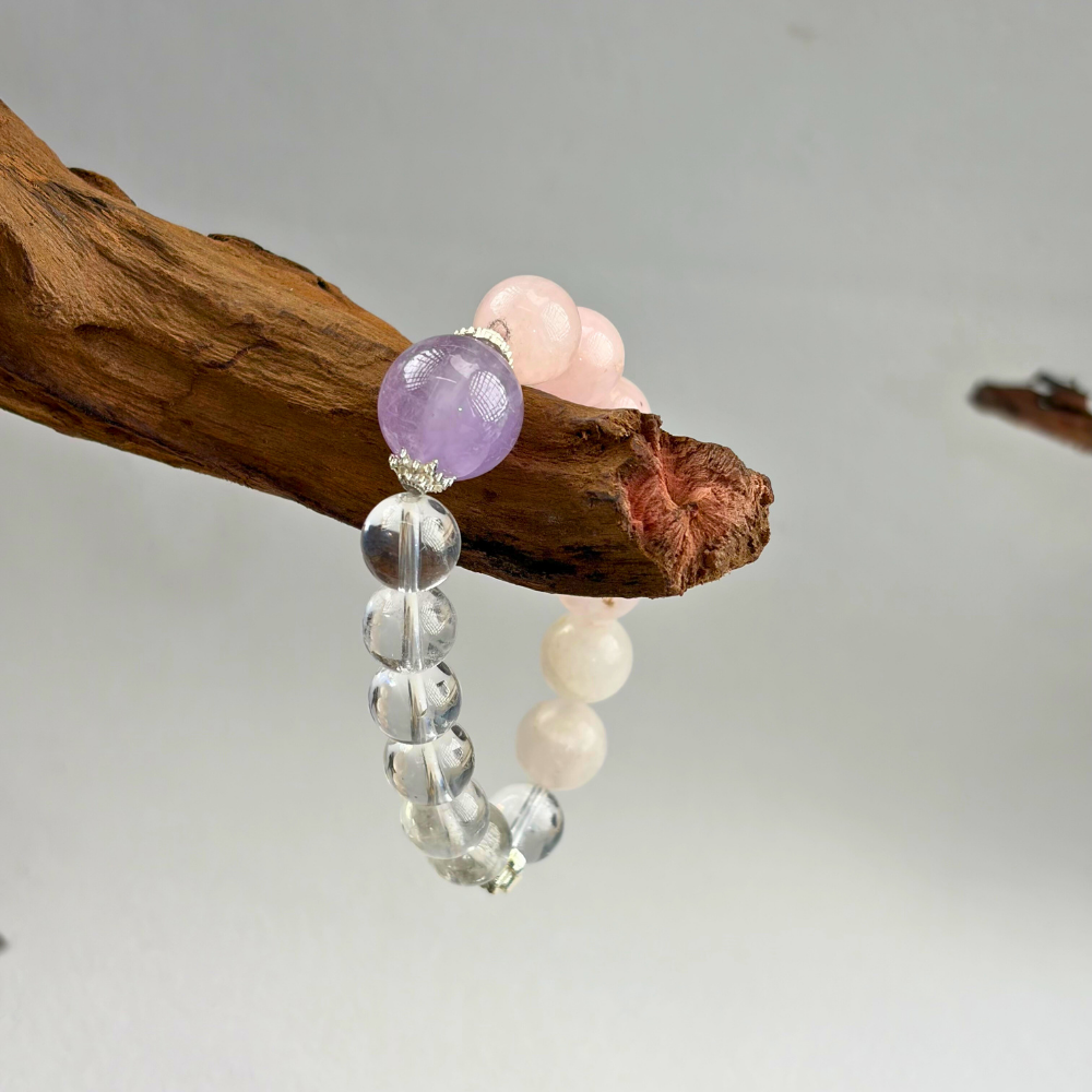 Amethyst Rose Quartz Clear Quartz Serenity Bracelet