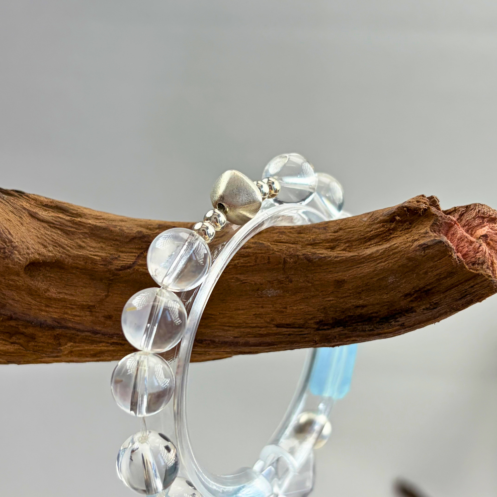 Aquamarine Clear Quartz Hematite Balance Bracelet