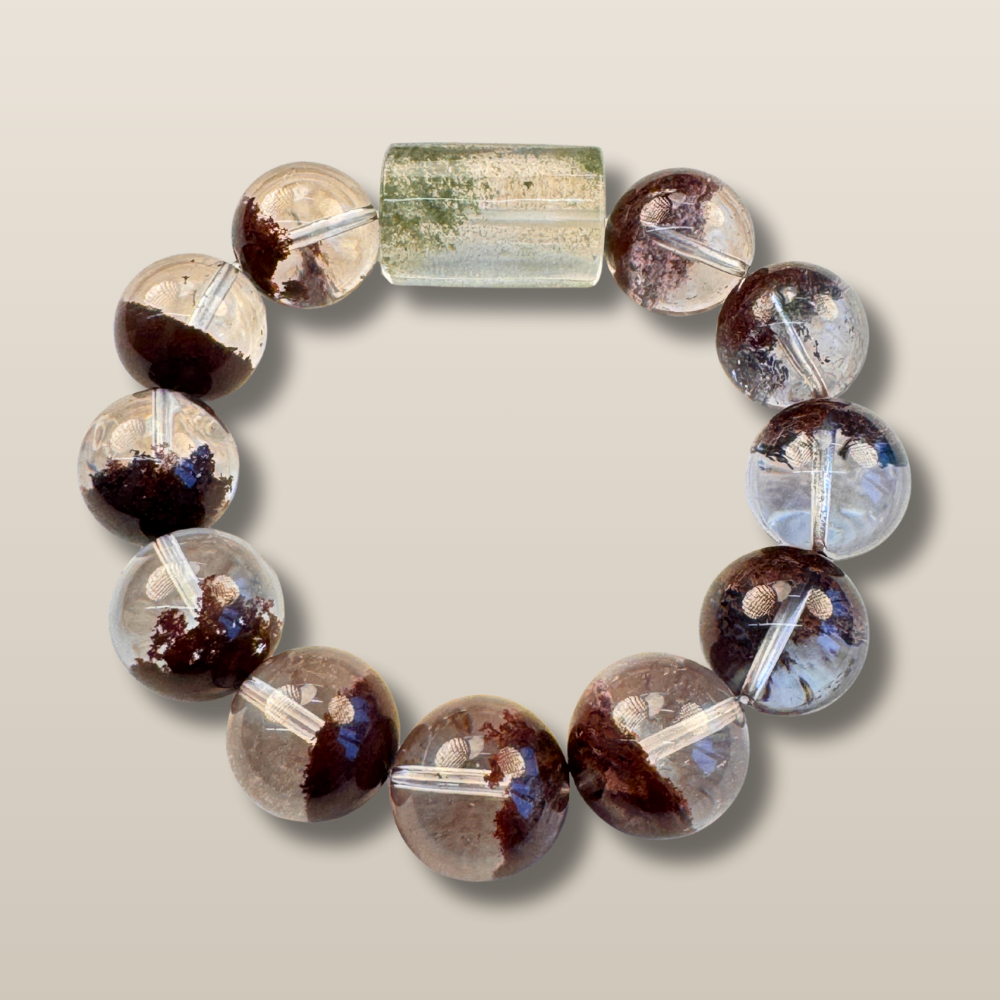 Moss Phantom Quartz Prosperity Bracelet