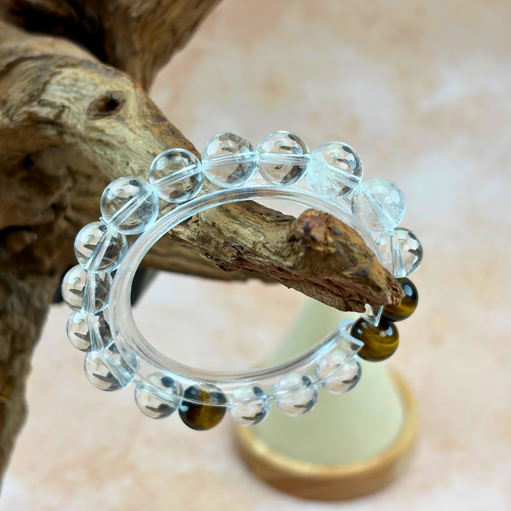 Tiger’s Eye Clear Quartz Clarity Bracelet