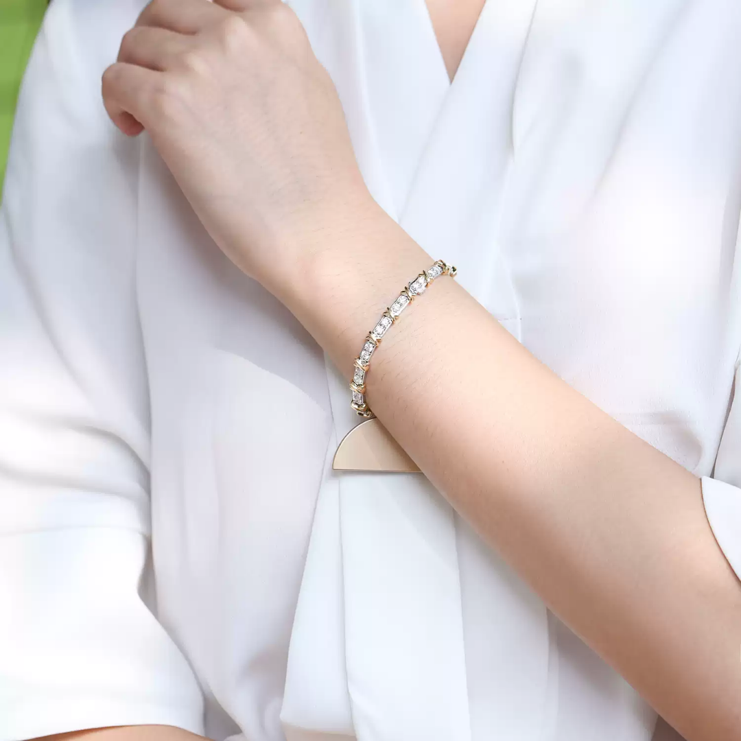 Lab Grown Diamond Two-Tone Tennis Bracelet