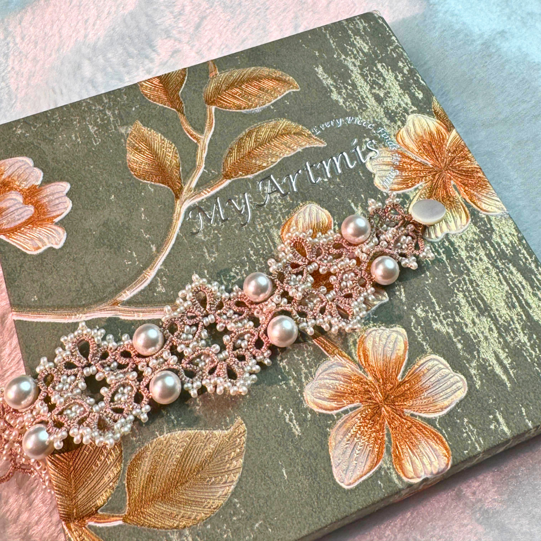 Handwoven Pearl Lace Delicate Beaded Bracelet