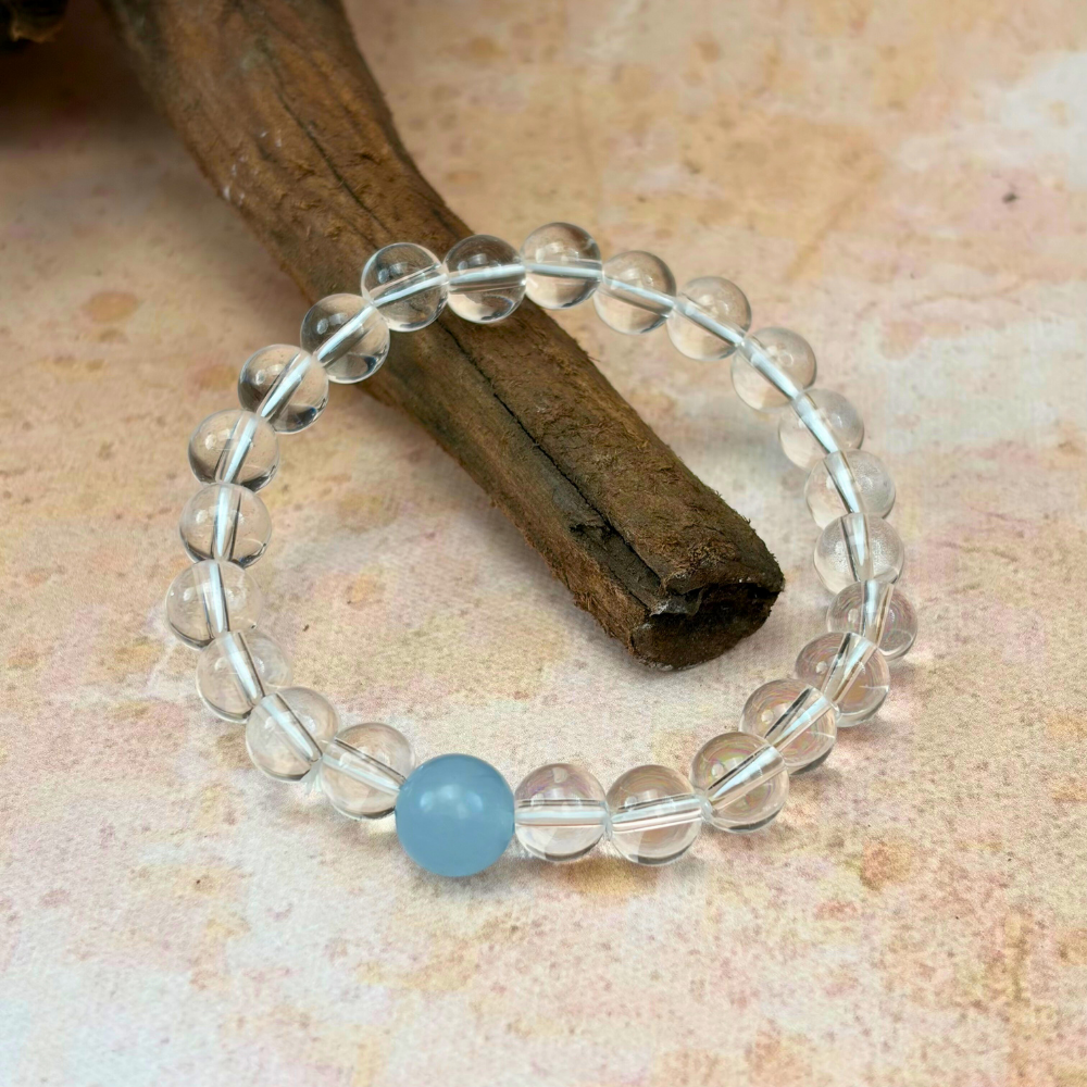 Clear Quartz Aquamarine Serenity Bracelet