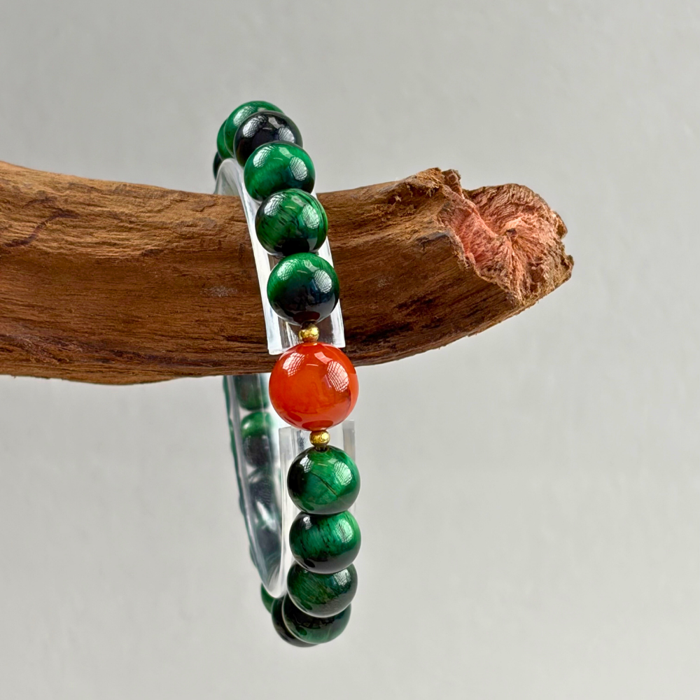 Malachite Red Agate Courage Balance Bracelet