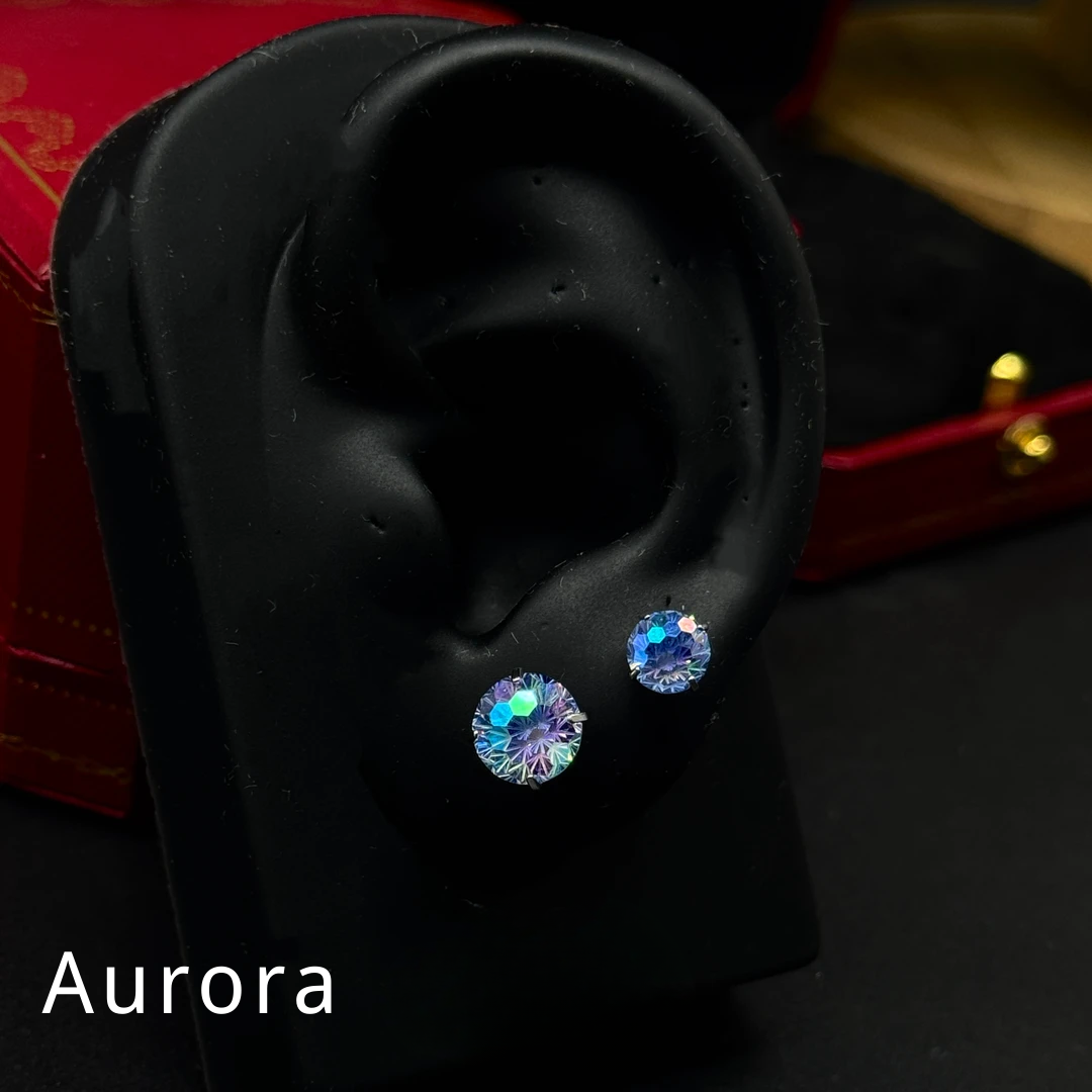 Fireworks Faceted Color-Shift Diamond Earrings