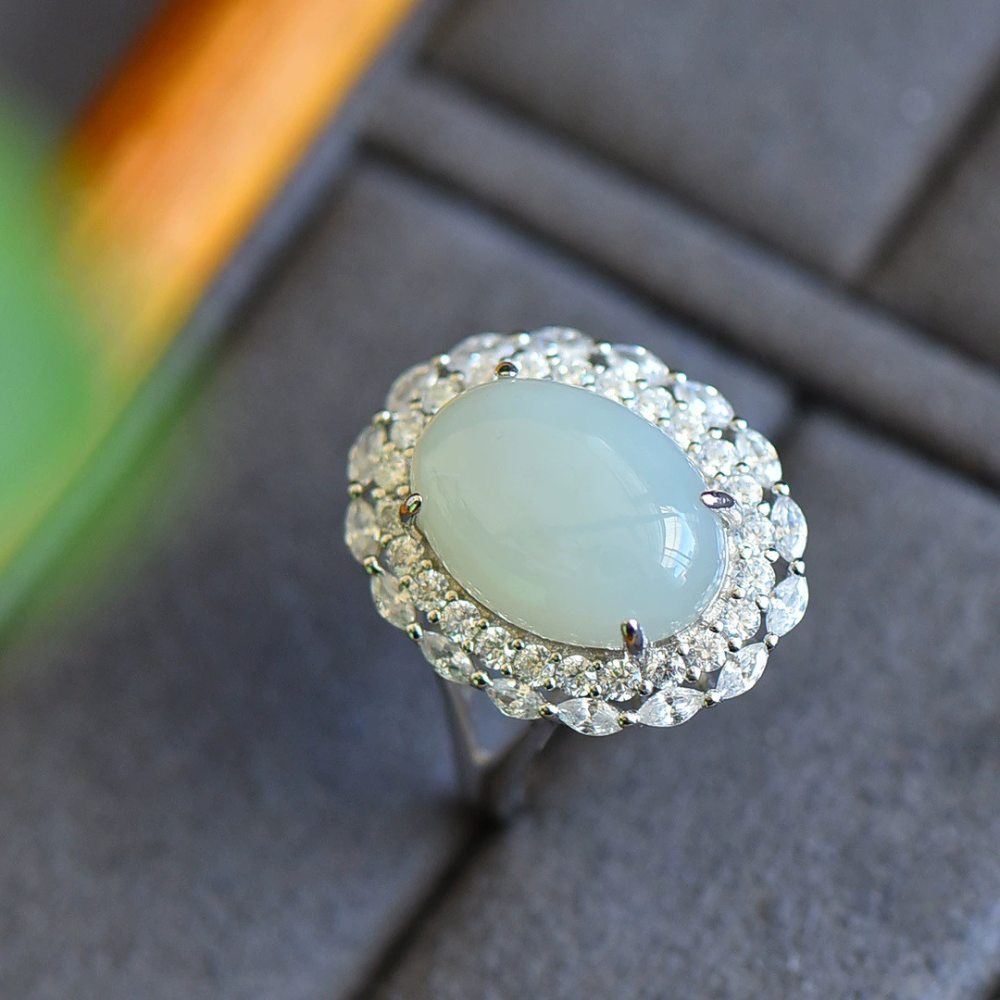 Jade Clear Quartz Serenity Ring