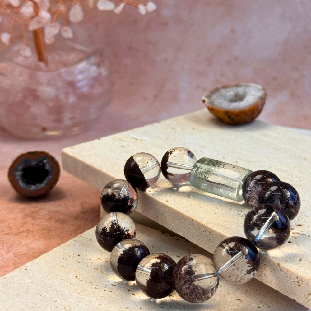 Moss Phantom Quartz Prosperity Bracelet