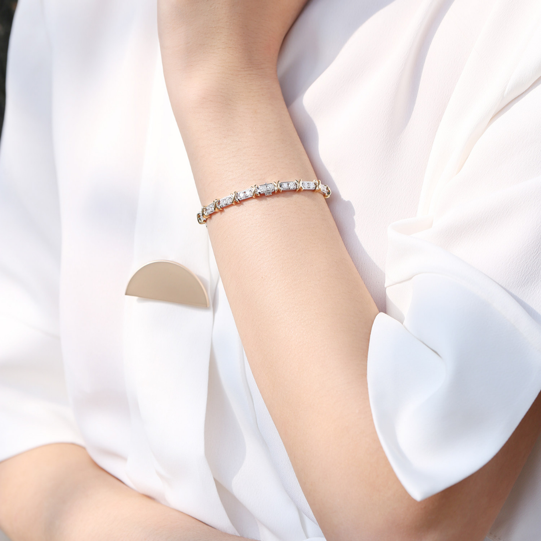 Lab Grown Diamond Two-Tone Tennis Bracelet