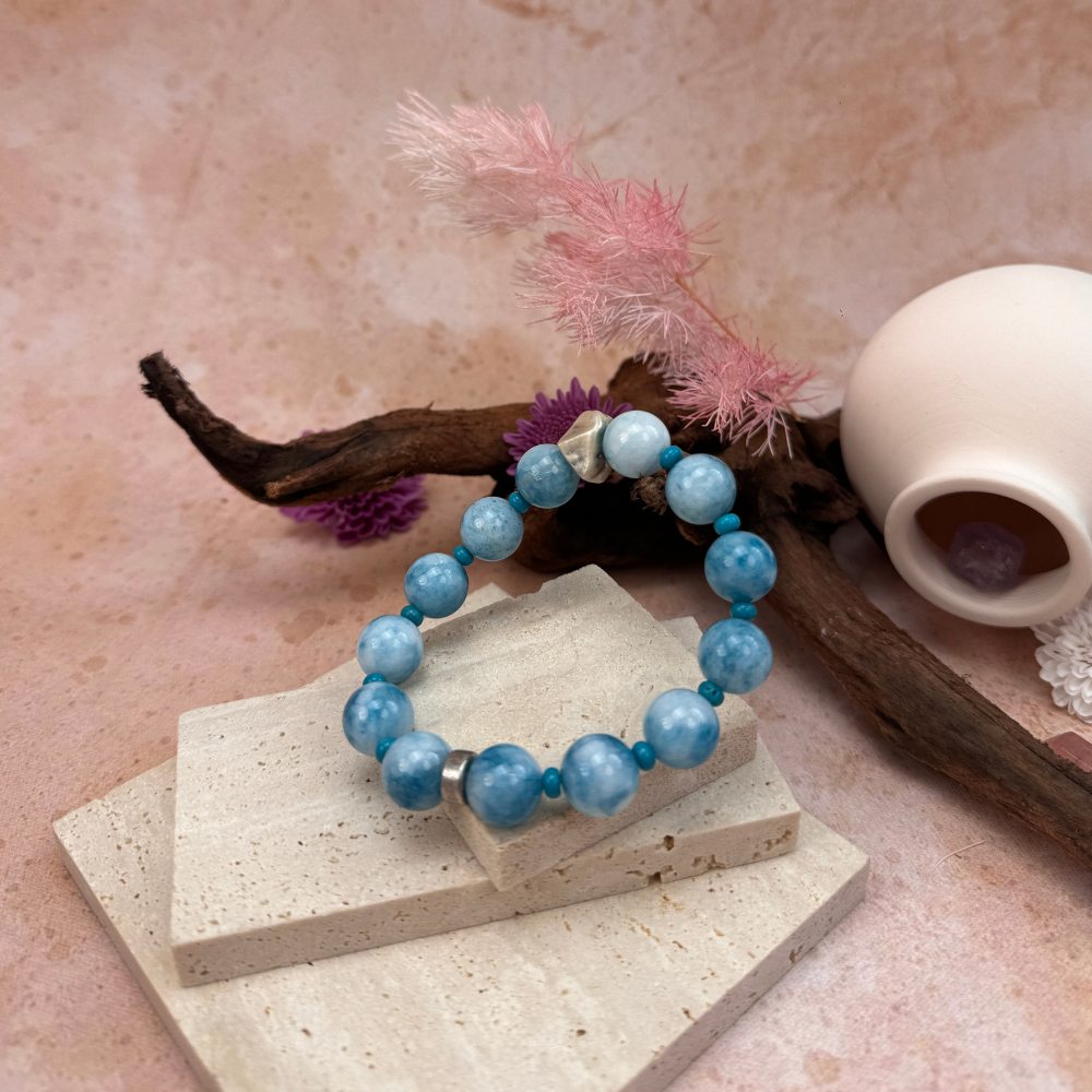 Aquamarine Serenity Clarity Healing Crystal Bracelet