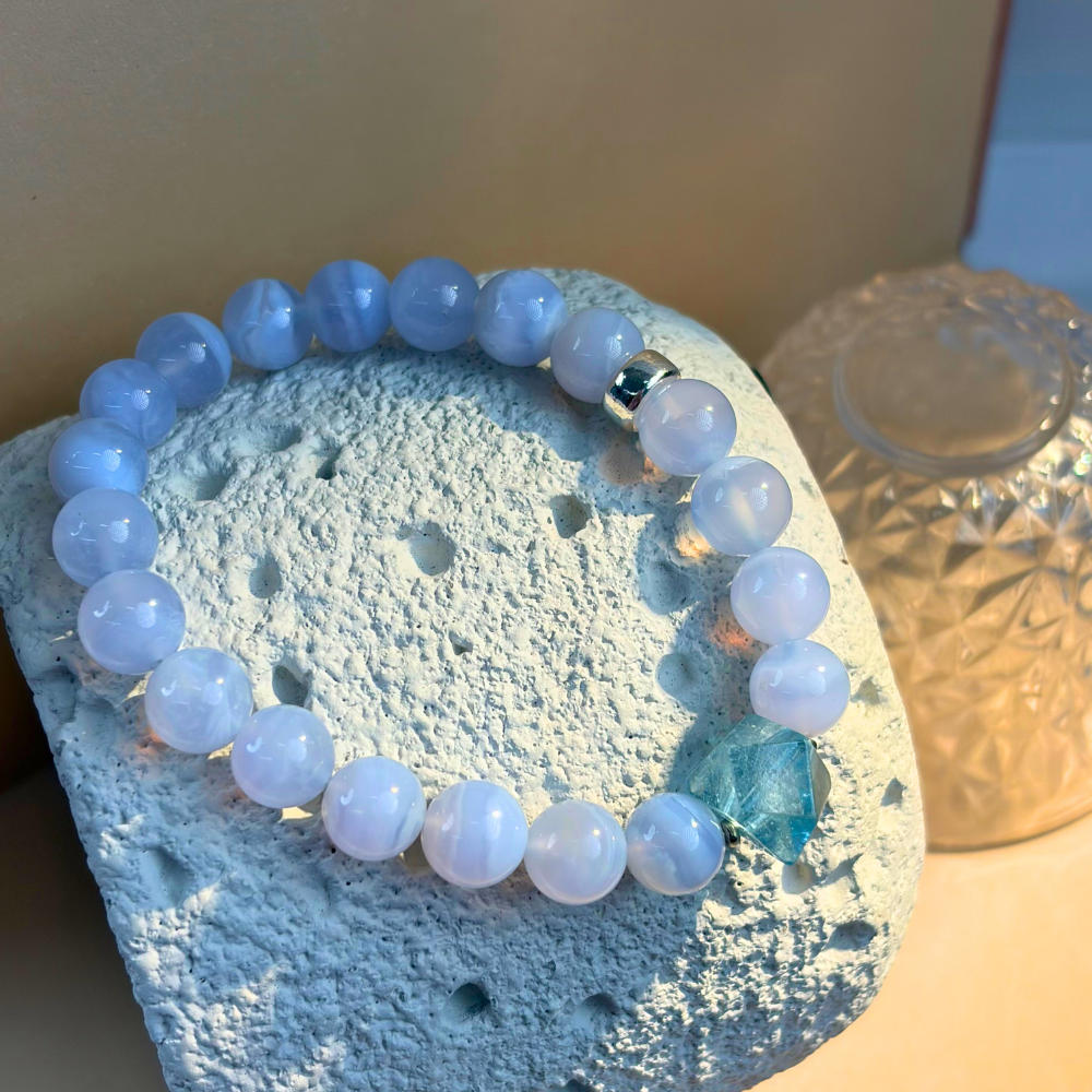 Blue Lace Agate Aquamarine Harmony Bracelet