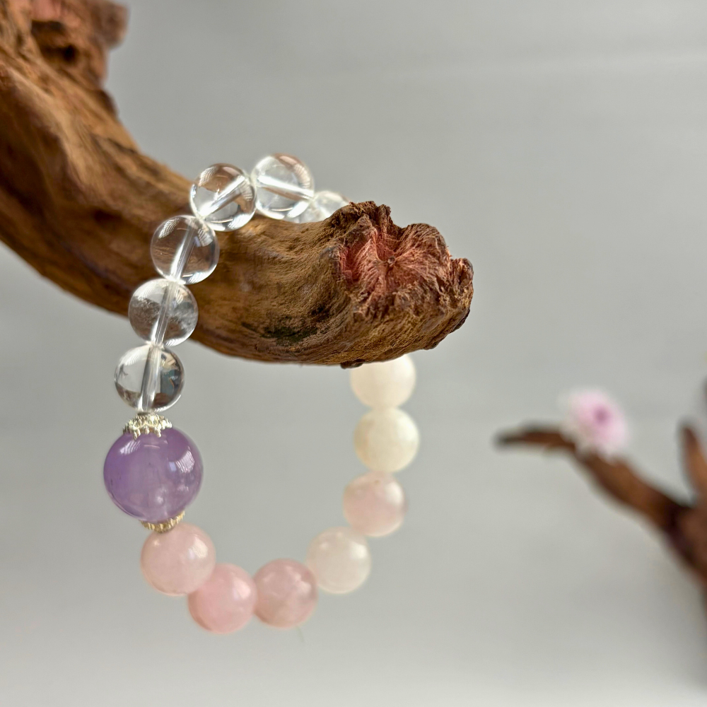 Amethyst Rose Quartz Clear Quartz Serenity Bracelet