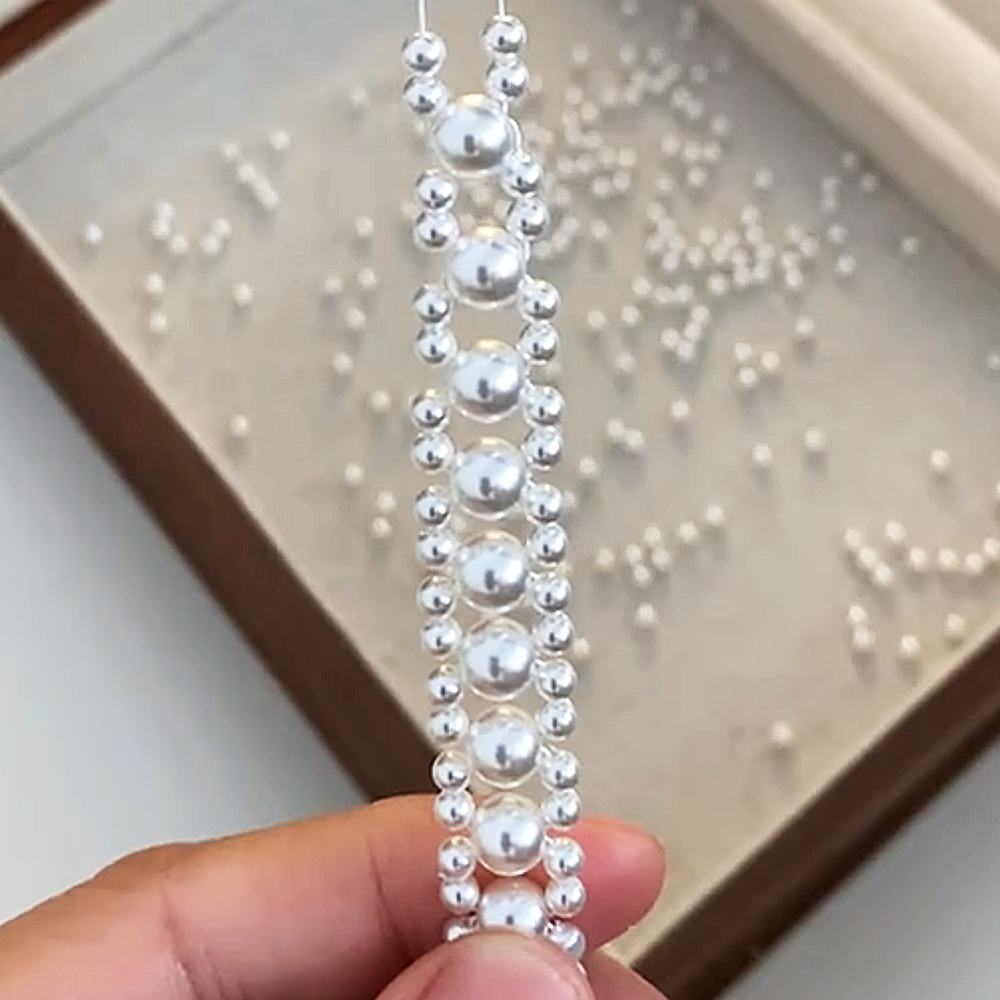 Handwoven Pearl Fringe Elegant Y Style Necklace