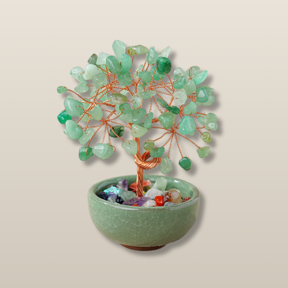 Green Aventurine Jade Prosperity Harmony Tree