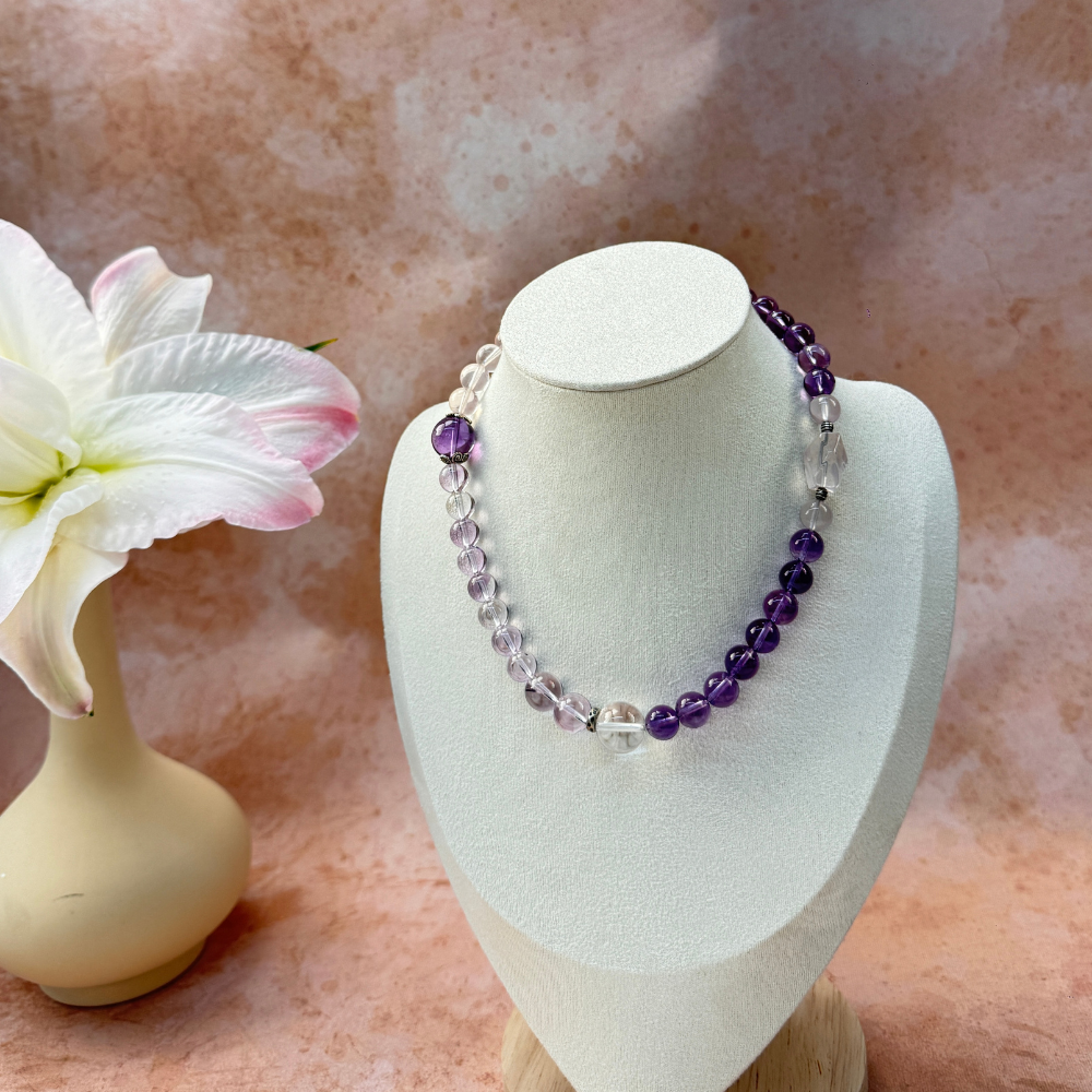 Amethyst Clear Quartz Clarity Balance Bracelet