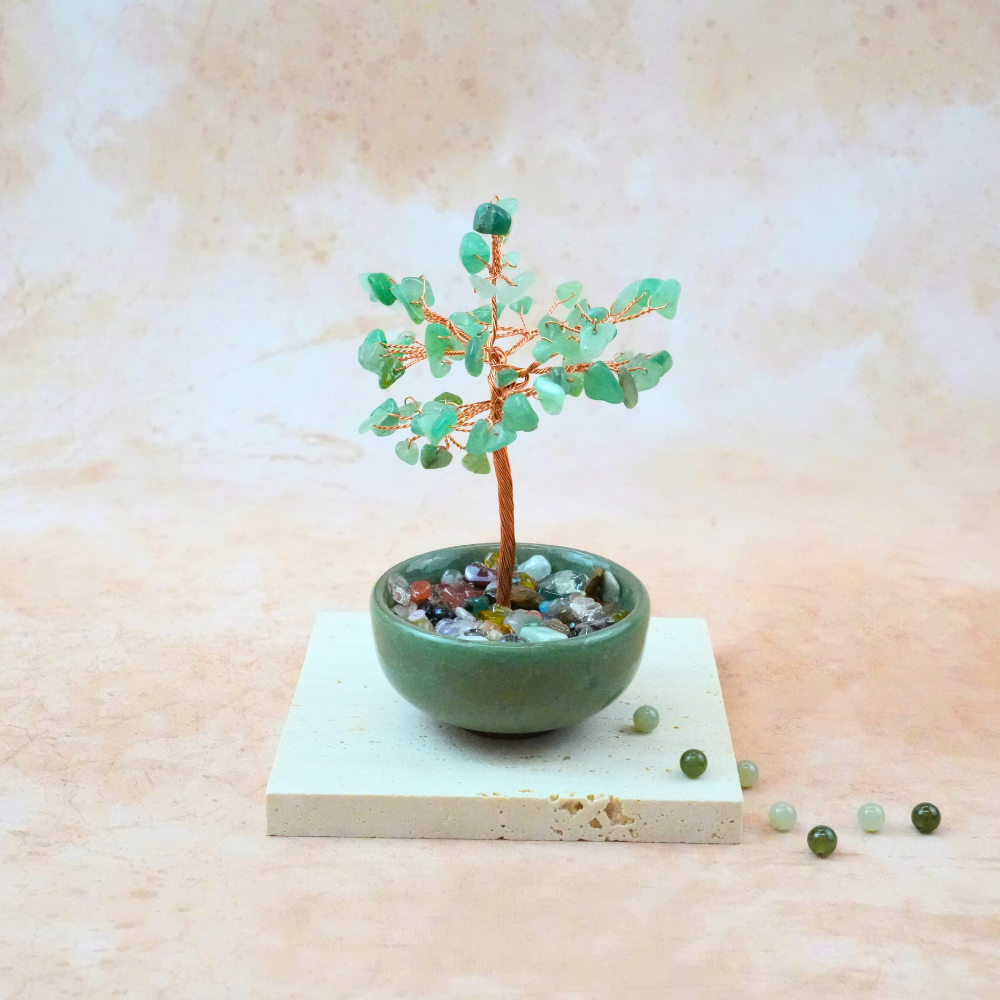 Green Aventurine Jade Prosperity Harmony Tree