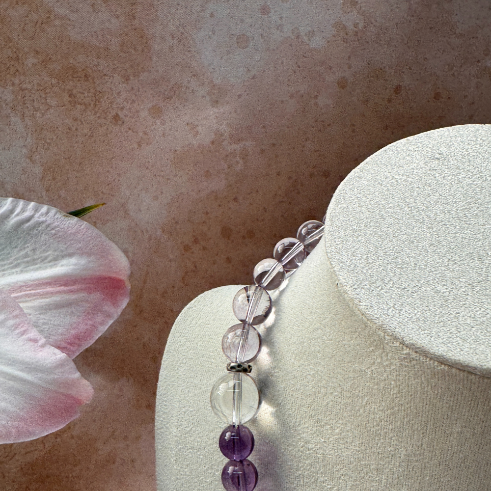 Amethyst Clear Quartz Clarity Balance Bracelet