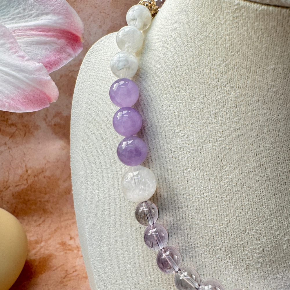 Amethyst Rose Quartz Snow Quartz Balance Bracelet