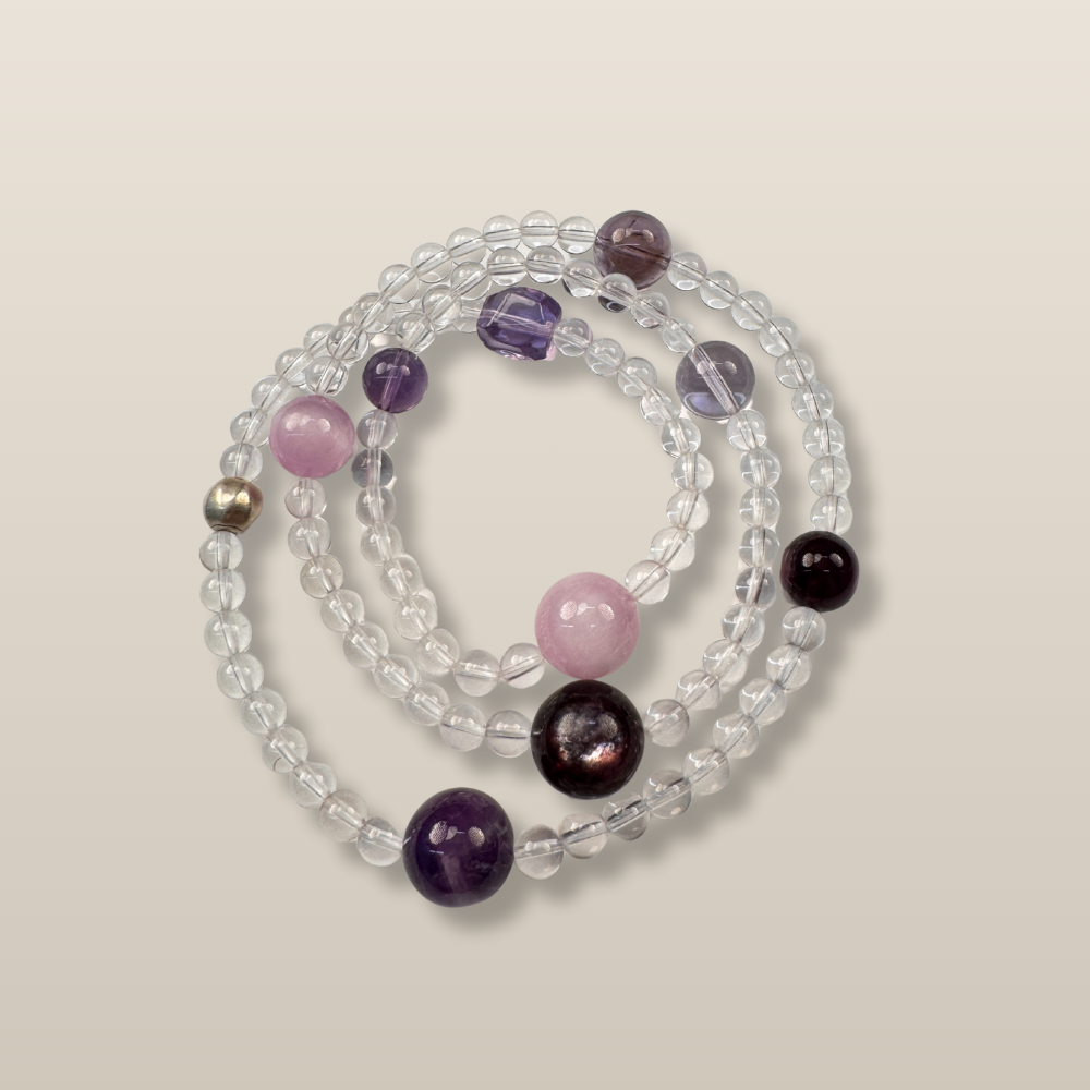 Amethyst Rose Quartz Clear Quartz Love Bracelet