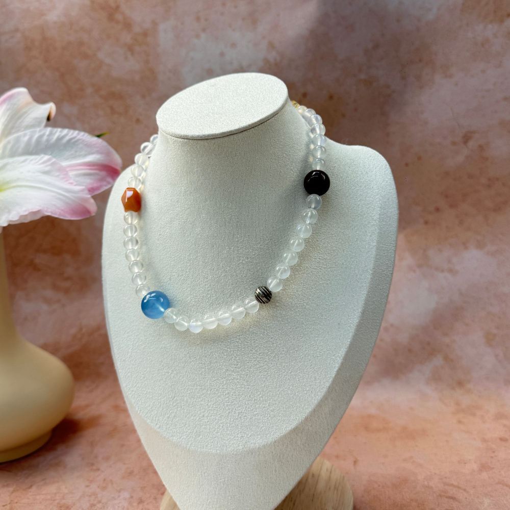 Aquamarine Garnet Moonstone Balance Bracelet