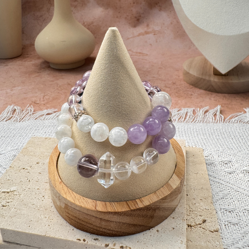 Amethyst Rose Quartz Snow Quartz Balance Bracelet