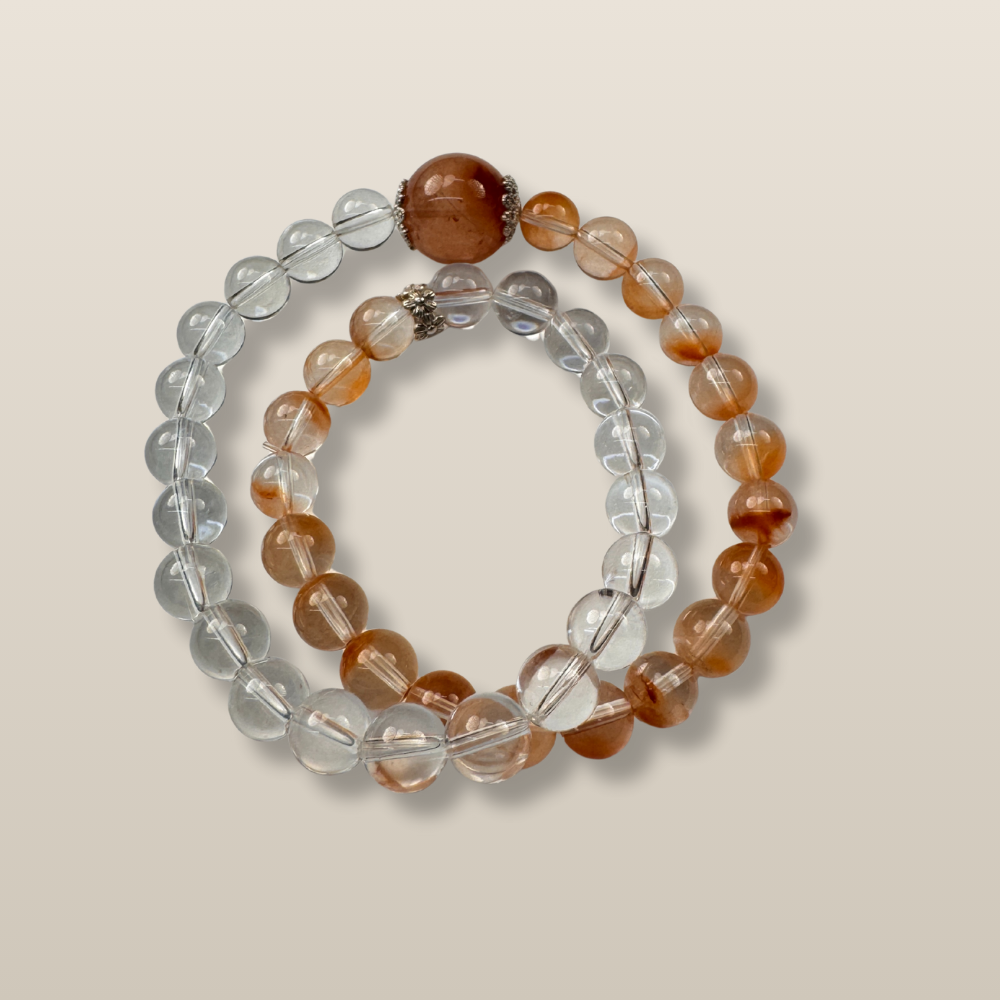 Red Hare’s Fur Quartz Silver Harmony Bracelet