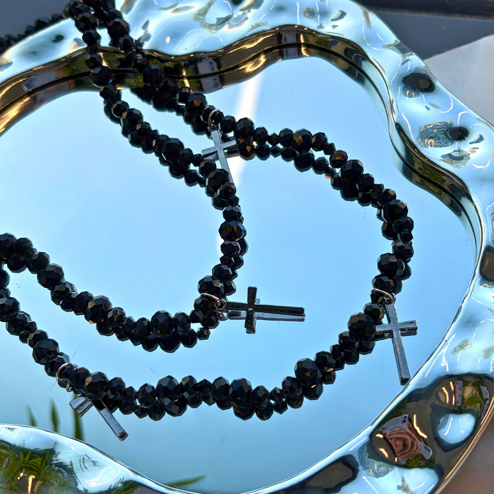 Metal Radiance Protection Layered Cross Necklace