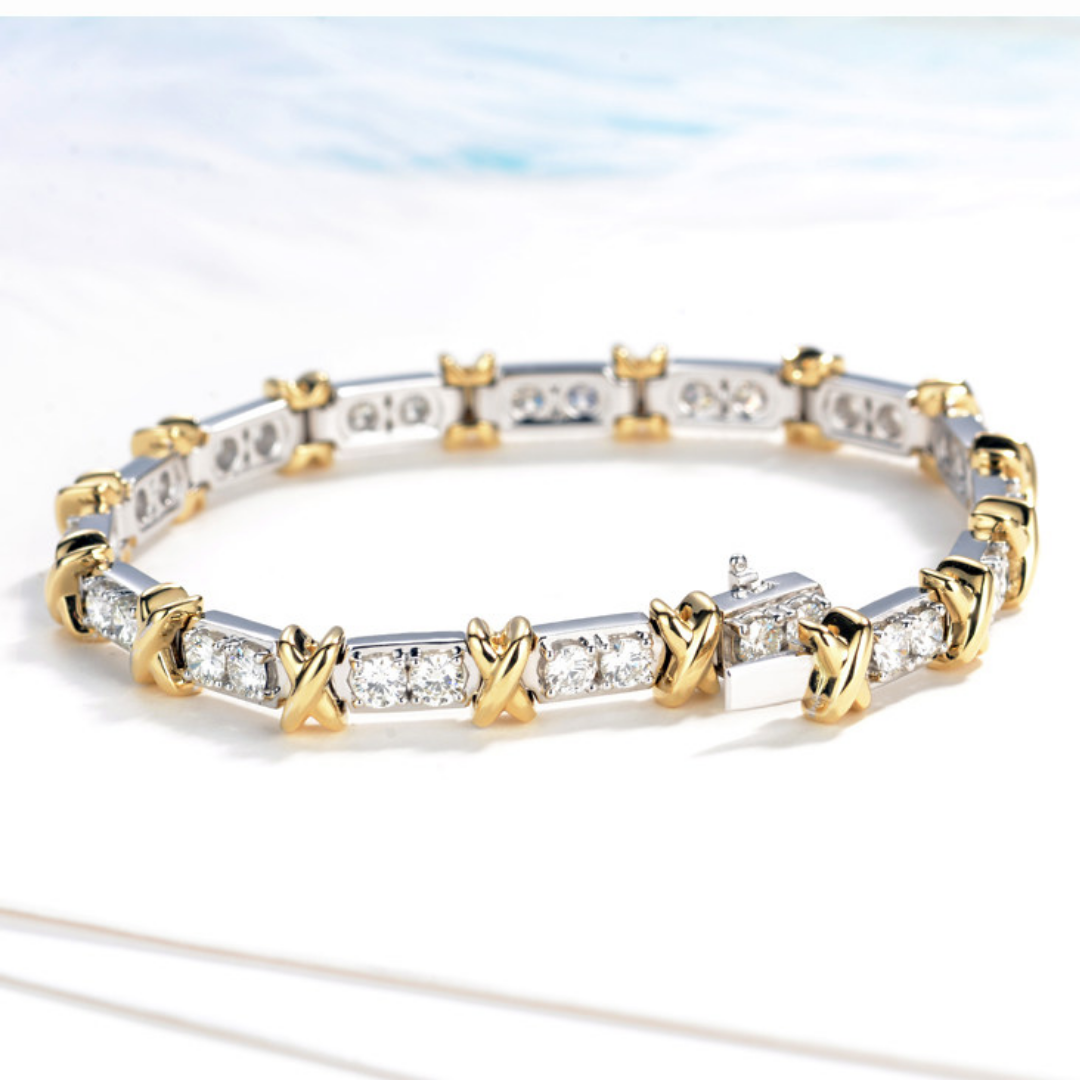 Lab Grown Diamond Two-Tone Tennis Bracelet