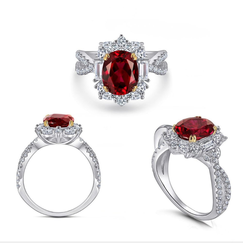 Ruby Sterling Silver Radiant Passion Ring
