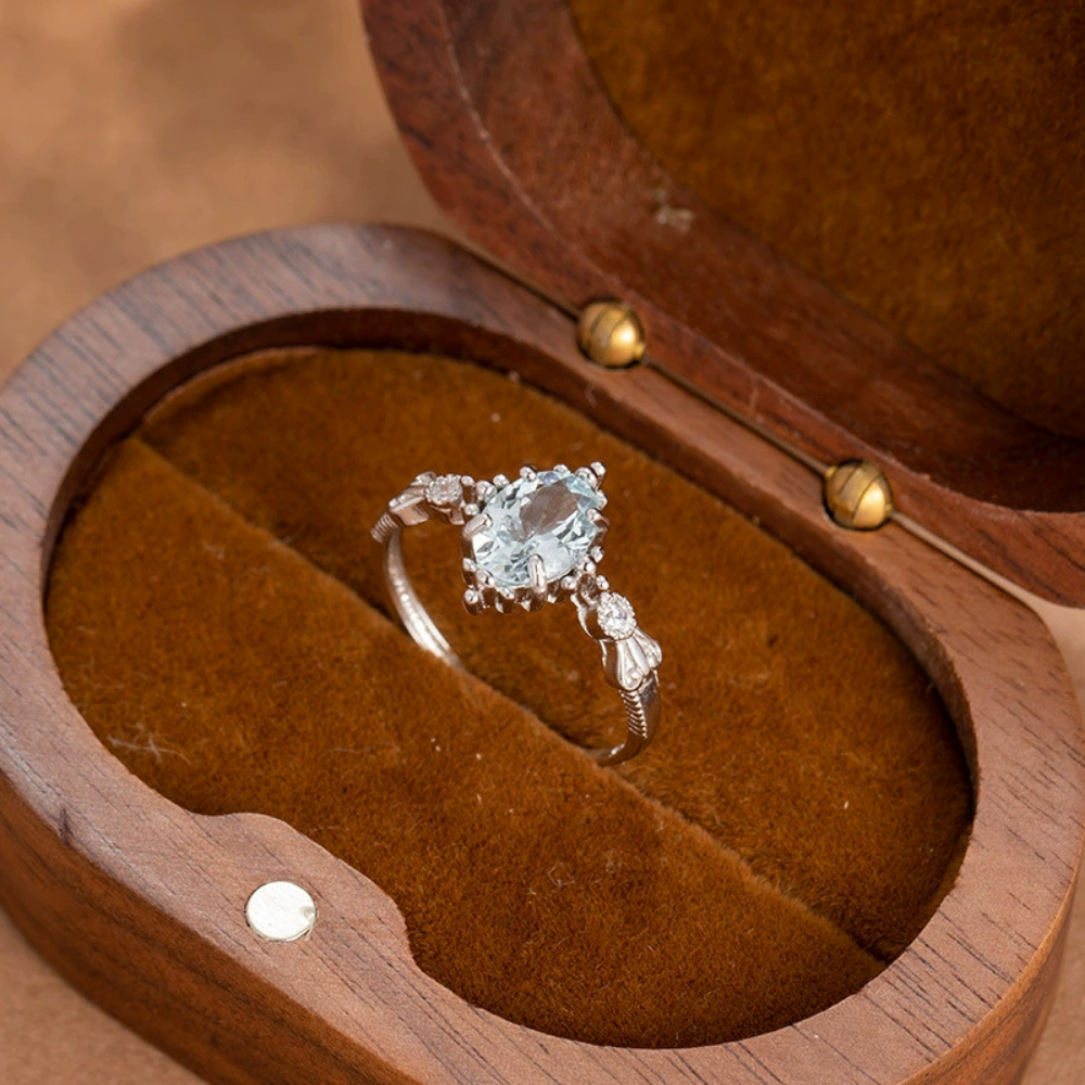 Aquamarine Crownlight Adjustable Ring