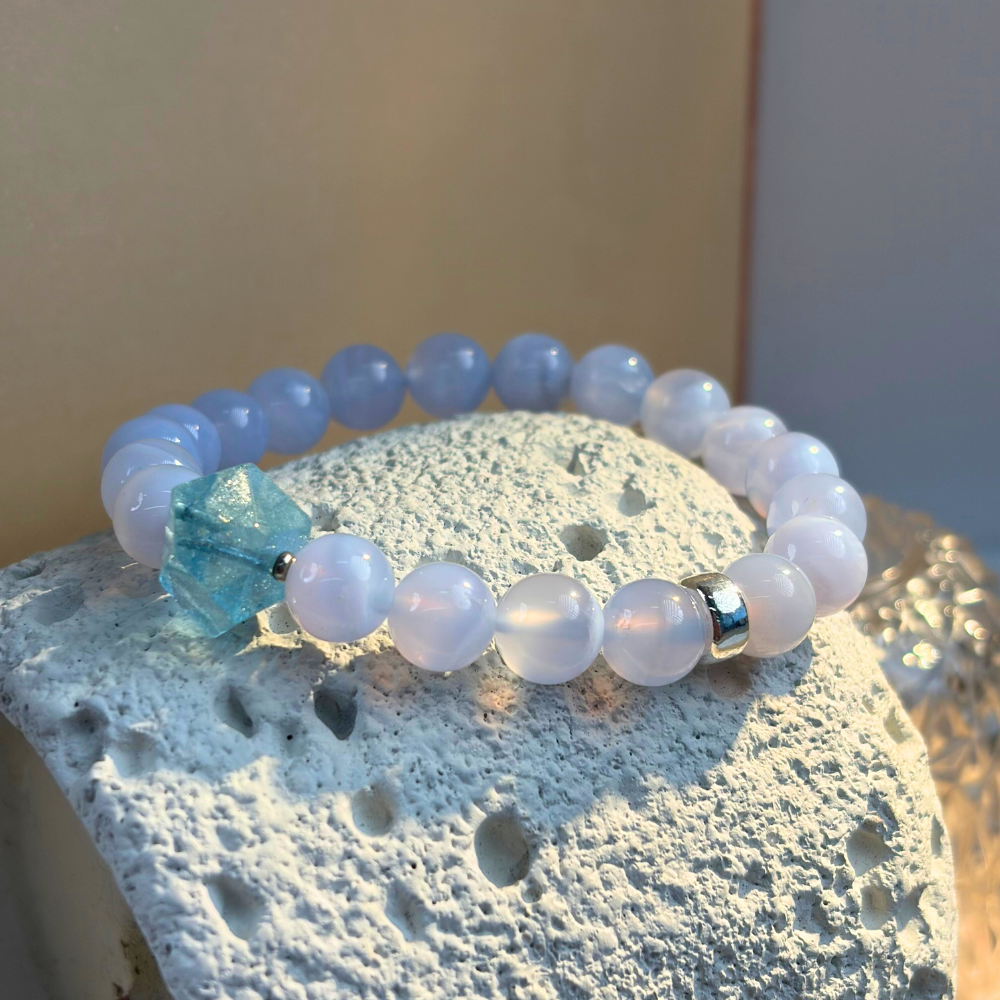 Blue Lace Agate Aquamarine Harmony Bracelet