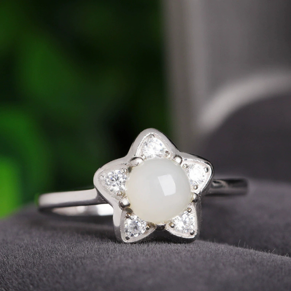 Jade Clear Quartz Serenity Ring