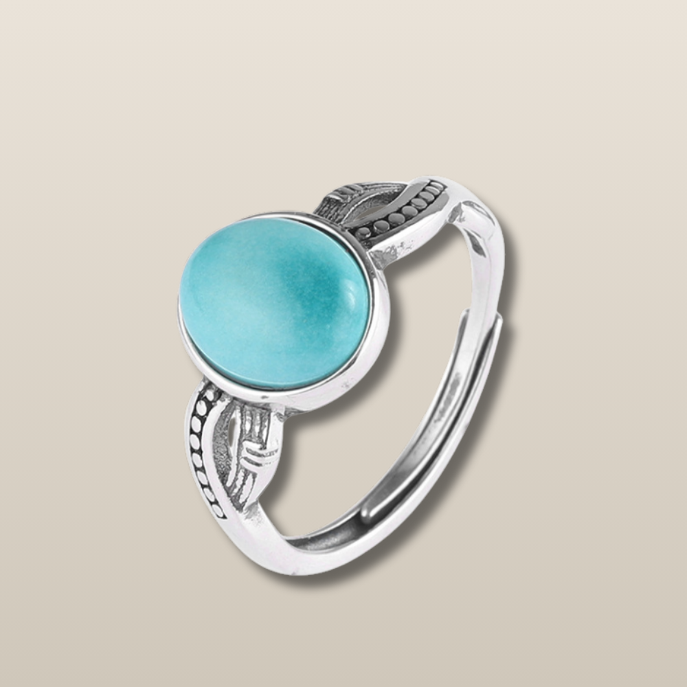 Turquoise Silver Healing Protection Ring