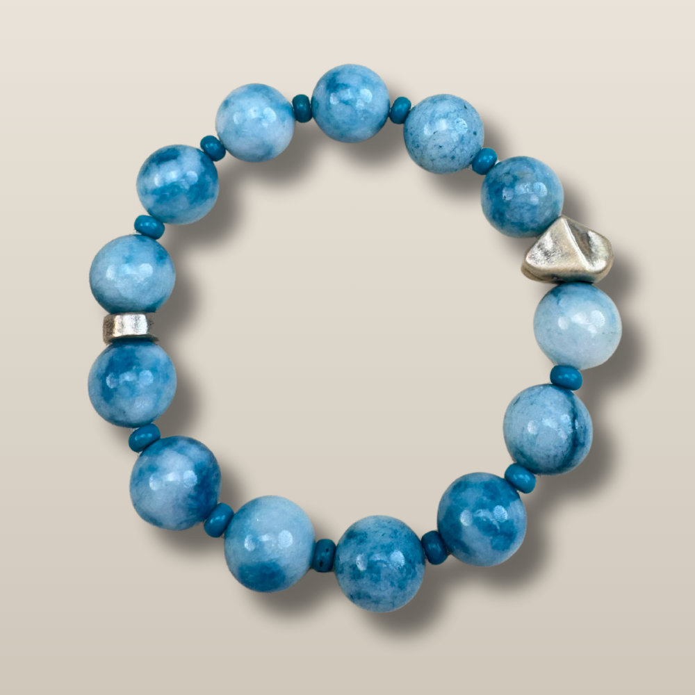 Aquamarine Serenity Clarity Healing Crystal Bracelet