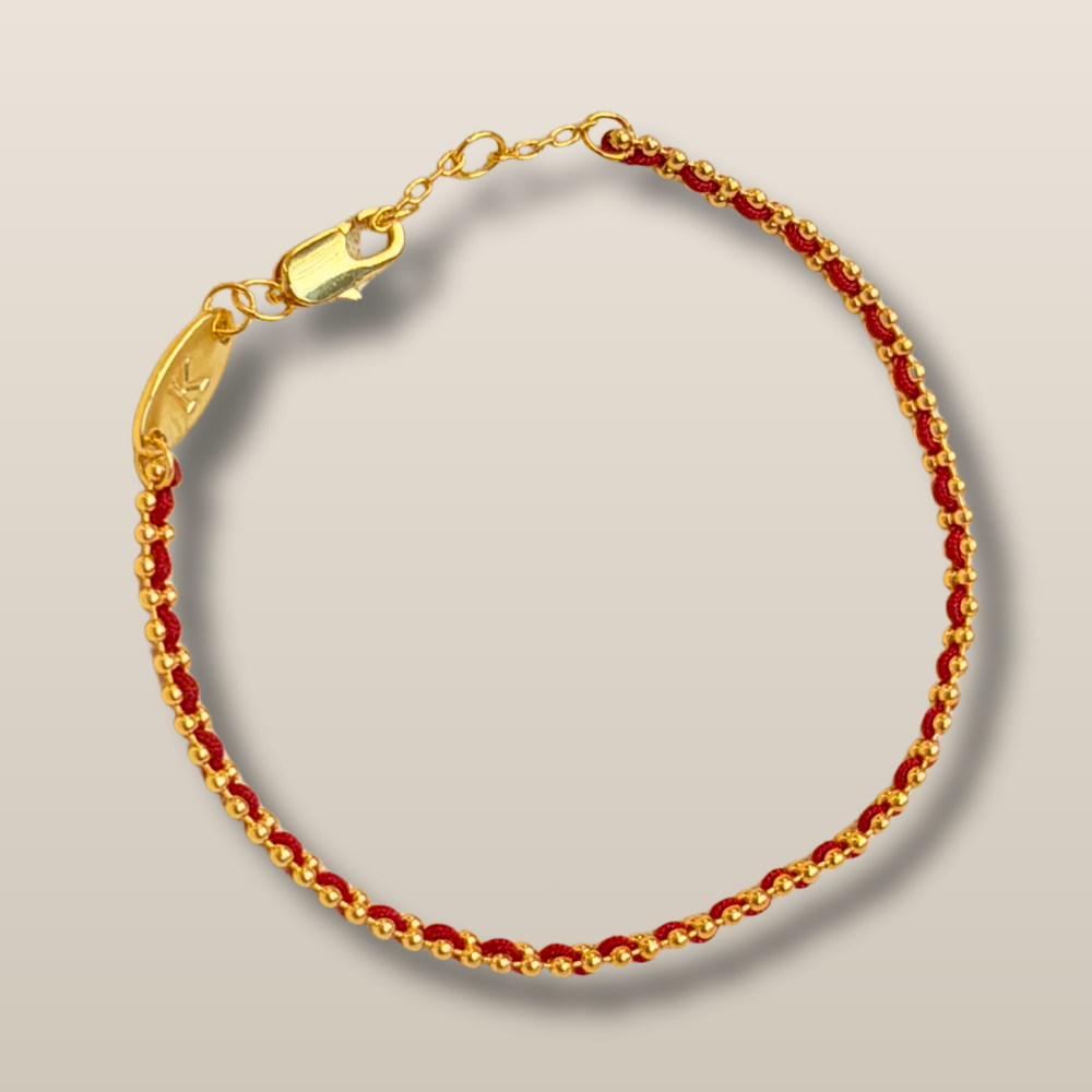 Gold Red Cord Blessing Protection Bracelet