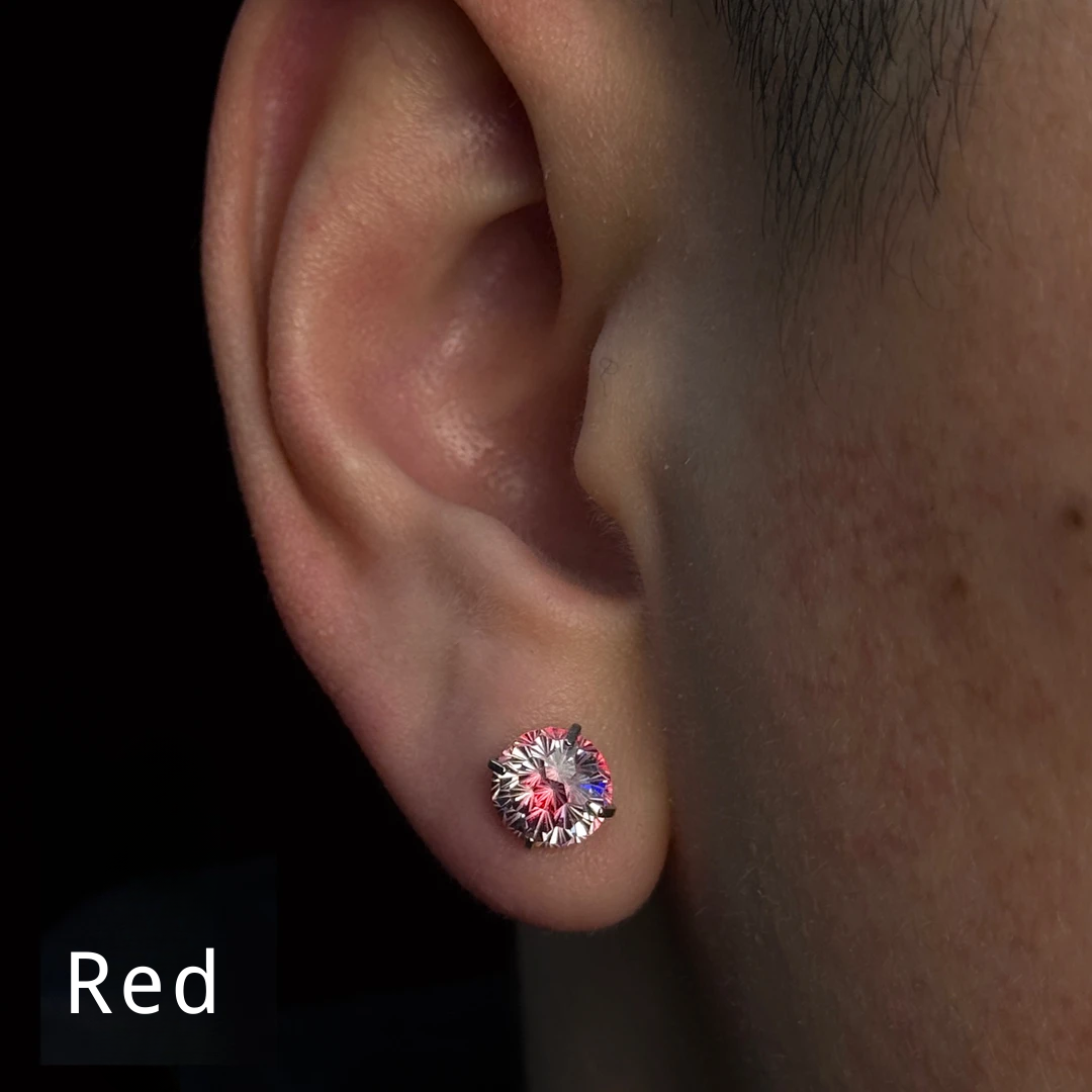 Fireworks Faceted Color-Shift Diamond Earrings