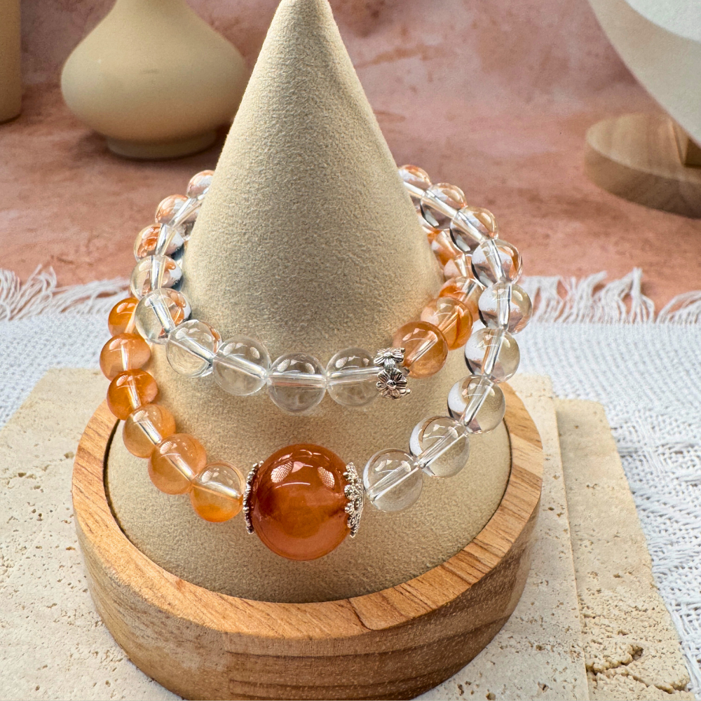 Red Hare’s Fur Quartz Silver Harmony Bracelet